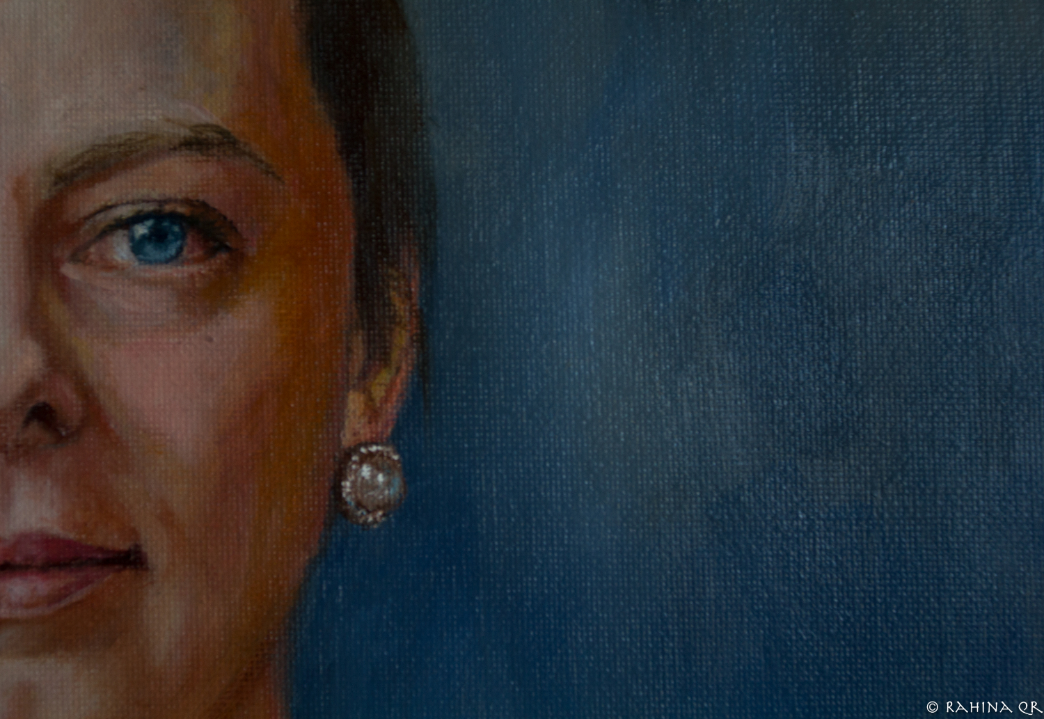 Girl with pearl earring detail - oilpainting