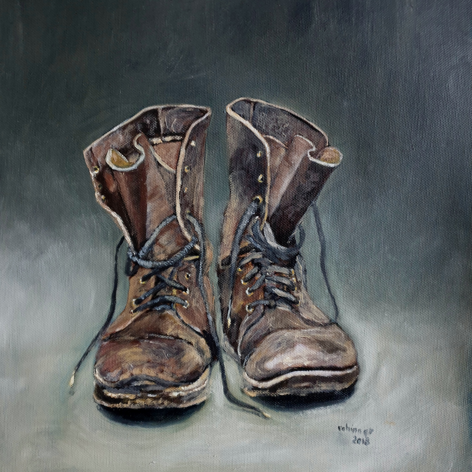 Mountain boots - oilpainting
