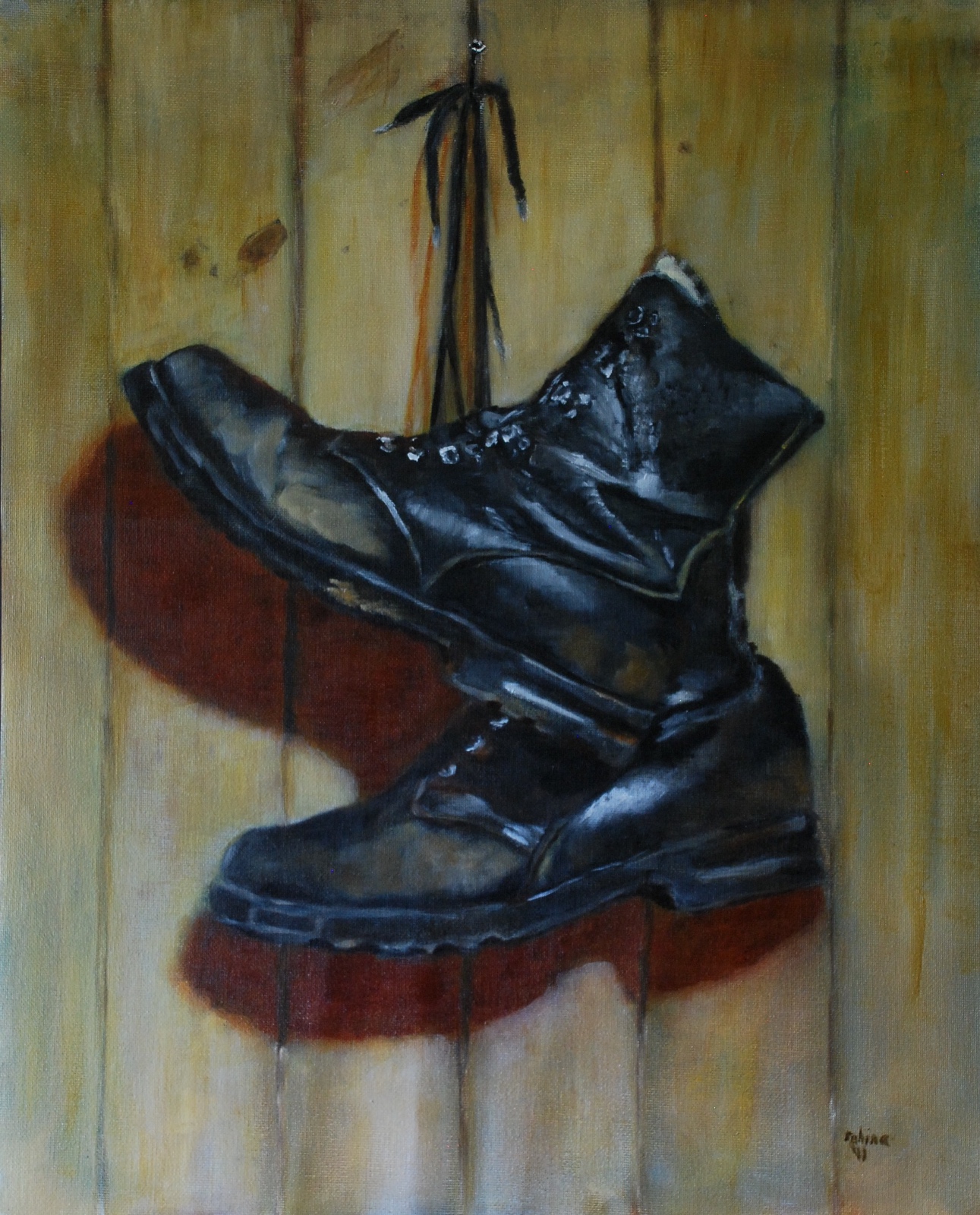 Norwegian armyboots - oilpainting
